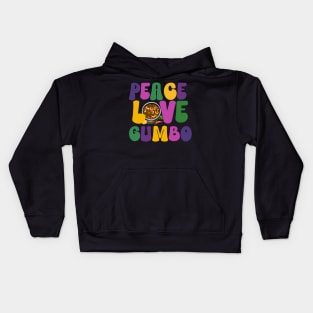 Peace Love Gumbo-Mardi Gras Louisiana Kids Hoodie